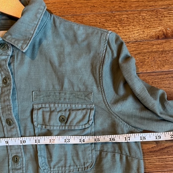 J.Crew | Green Military Pocket Shirt, Size 2, Shacket, Cotton - Picture 8 of 10